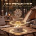 Tent Light 2 in LED Fan Lantern Foldable Cool Portable Electric Fan Multi-Function Strong Light Camping Lantern with Fan Garden. 
