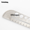 Difutagui 1 PC Multi Functional Stainless Steel Tool Scale Ruler High Quality Luxury Profesional Office Compass Protractor Hexagonal EDC Outdoor Tool. 