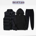 ShopMee Winter Men's Combo Pack Of Half Jacket,Hoodie And Jogger Set. 