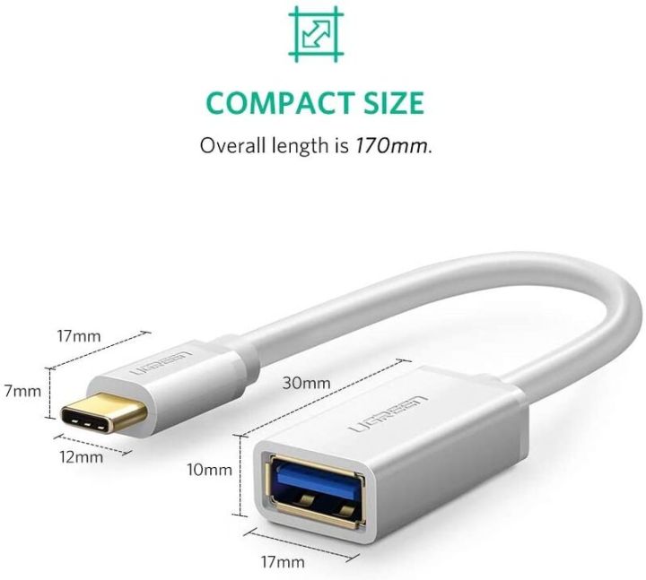 UGREEN%20USB%20Type-C%20Male%20to%20USB%203.0%20Type%20A%20Female%20OTG%20Cable%20-%20White%2015CM%20-%20Image%204