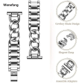Wenefang 20mm Metal Chain Bracelet For Samsung Galaxy Watch 4 5 6 40mm 44mm Hot Selling 4 6 Classic 42mm 46mm 43/47mm For Huawei GT3 GT4 Amazfit GTS. 