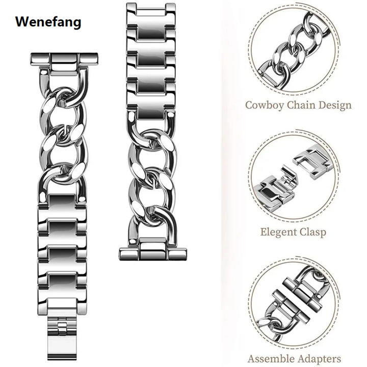 Wenefang%2020mm%20Metal%20Chain%20Bracelet%20For%20Samsung%20Galaxy%20Watch%204%205%206%2040mm%2044mm%20Hot%20Selling%204%206%20Classic%2042mm%2046mm%2043/47mm%20For%20Huawei%20GT3%20GT4%20Amazfit%20GTS%20-%20Image%206