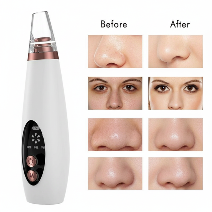 Original 6-in-1 Blackhead Remover Vacuum – Rechargeable Electric Pore Cleaner | Acne, Pimple, Black Spot Suction Device