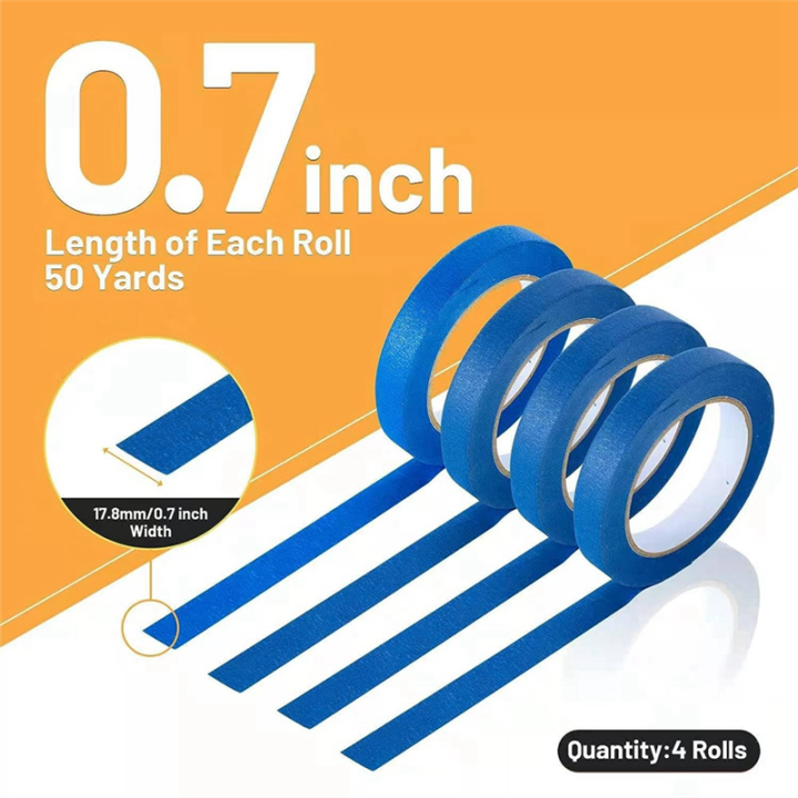 Blue%20Painters%20Tape%20Blue%20Tape%20for%20Painting%20Automotive%20Walls%20Packing%20Removable%20Free%20Residue,%204%20Rolls%20-%20Image%202