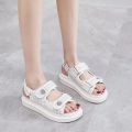 White Double Strap Velcro Flat Sandal For Women - Fashion | Women's Footwear | Sandals For Women | Shoes For Women |. 
