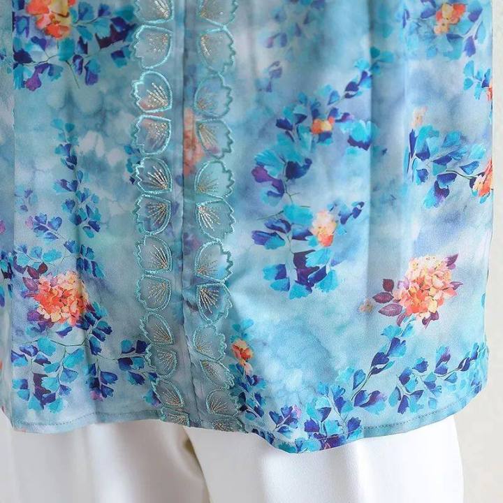 New%20Korean%20Thin%20Style%20Temperament%20Women's%20Blouse%20Plus%20Size%20Printed%20Design%20Lantern%20Sleeve%20Casual%20Shirts%20-%20Image%206