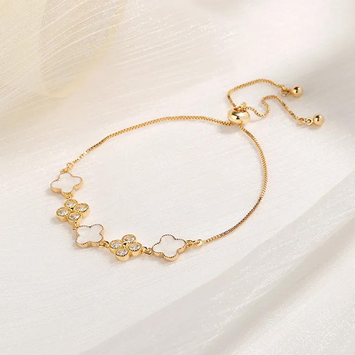 Exquisite%20Temperament%20Four%20Leaf%20Flower%20Bracelets%20Fashion%20Zircon%20Flower%20Bracelet%20JIJIN%20-%20Image%206