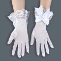 Short Ladies Cosplay Accessories Weddings Wrist Gloves Bride Mittens Mesh Gloves Lace Gloves Large Bownot. 