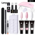 Lanyun Nail Gel Set 6W LED Lamp Full Manicure Set Quick Extension Nail Kit Gel Building Polygels Set For Nail Polish Tool Kit. 