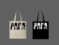 "PAPA" Graphic Printed  Tote Bag– Black & White. 