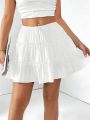 Women Floral Flared Short Skirt Cute High Waist Ruffle Skirt Beach Mini Skirt. 