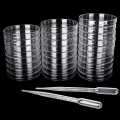10 PCS Borosilicate Petri Dishes With Lid And 10 Pcs Transfer Pippet, 80mm x 15mm Sterile Petri Dishes For Bioresearch Science Art Projects. 