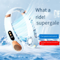 Portable Mini Hanging Neck Fan Power Ventilador Air Cooler USB Rechargeable Electric Fans Blue. 