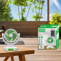 GDTIMES GD-8023 9-Inch Solar Rechargeable Fan – LED Light, Power Bank, 3-Speed – Portable Table Fan for Home, Office & Camping. 