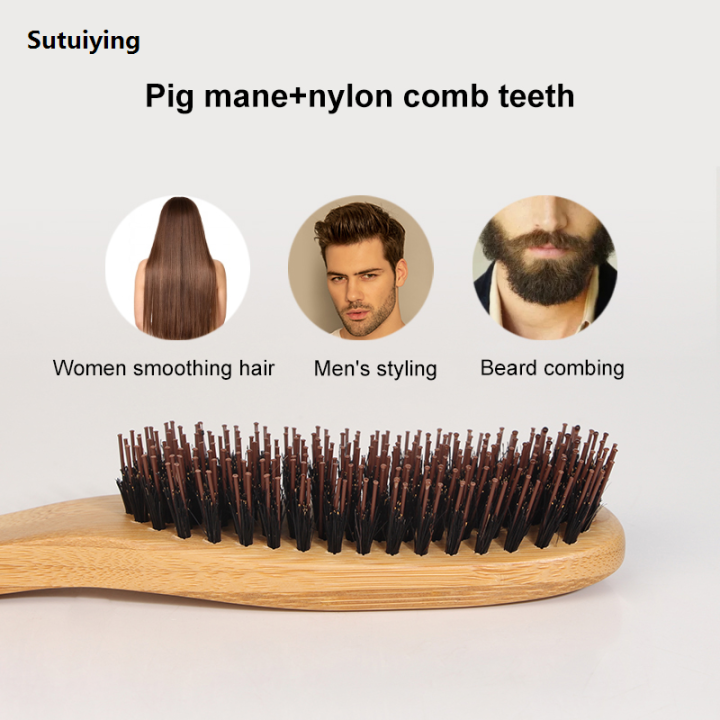Sutuiying%20Bamboo%20Hair%20Brush%20Natural%20Boar%20Bristle%20Barber's%20Hairdressing%20DIY%20Styling%20Supplies%20Smoothing%20Detangle%20Comb%20for%20Wet%20Dry%20Hair%20-%20Image%205