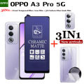 BLKNAIM 3in1 OPPO A3Pro 5G Full Cover matte ceramic film Screen Protector For OPPO A3Pro 5G ceramic Glass Tempered Glass lens film Carbon fiber back film. 
