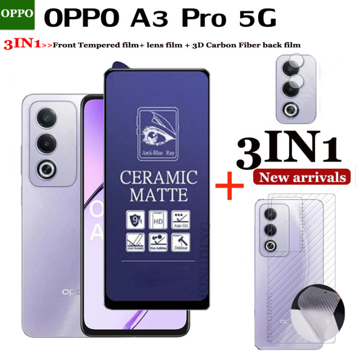 BLKNAIM%203in1%20OPPO%20A3Pro%205G%20Full%20Cover%20matte%20ceramic%20film%20Screen%20Protector%20For%20OPPO%20A3Pro%205G%20ceramic%20Glass%20Tempered%20Glass%20lens%20film%20Carbon%20fiber%20back%20film%20-%20Image%205
