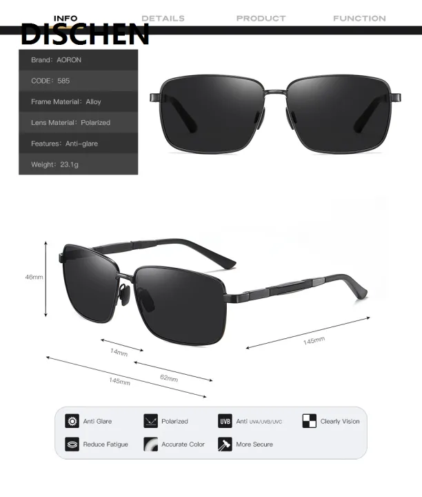 DISCHEN%20New%20style%20AORON%20New%20Mens%20Polarized%20Sunglasses%20Driver%20Driving%20Sun%20Glasses%20Classic%20Fashion%20Square%20Sunglasses%20High%20Quality%20UV400%20-%20Image%205