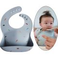 Soft Silicone Baby Bibs- Waterproof Adjustable Food Pocket For Newborn Toddler Kids Lunch Dinner Bibs. 