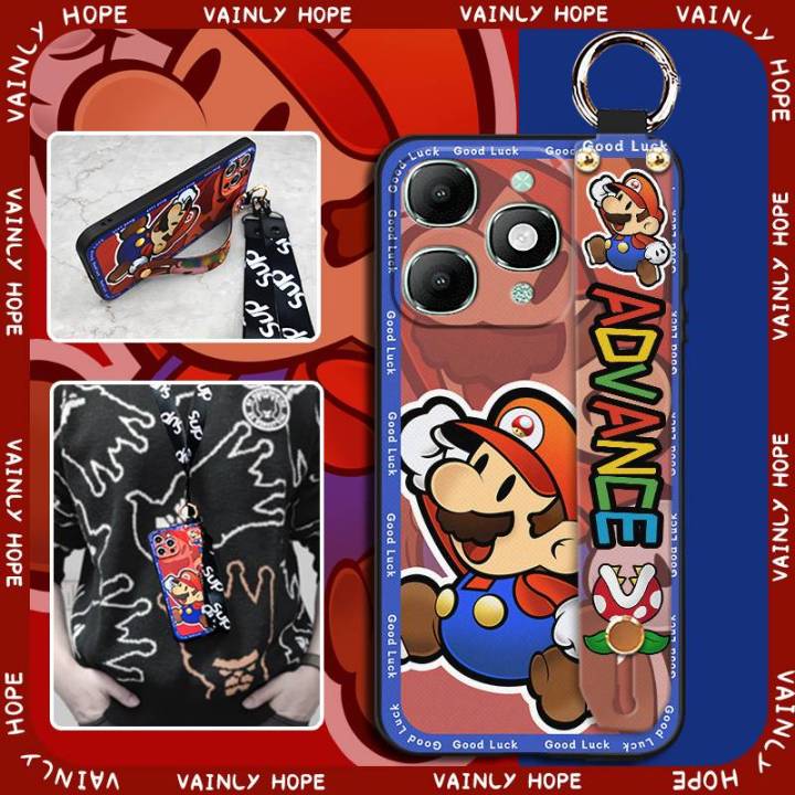 Phone%20Holder%20Wristband%20Phone%20Case%20For%20itel%20A90%20Shockproof%20Lanyard%20Silicone%20Kickstand%20Cute%20Ring%20Protective%20Dirt-resistant%20-%20Image%204