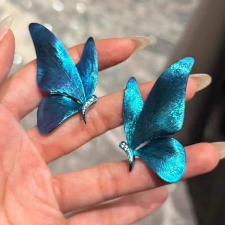 1%20Pair%20Fashion%20Blue%20Butterfly%20Earrings%20Stud%20Party%20Wings%20Studs%20Elegant%20Women's%20Ear%20Accessories%20-%20Image%206