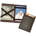 New Magic Money Clip Vegan Leather Slim Wallet Magic Men's Card Holder Magic Wallet and Credit/ID Case Mini Bifold Wallet (Black). 