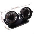 63HD 3 Gears Mini Cooling Portable Auto Electric Dual Head Fan for Car. 