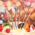 Balloonistics Long Stick Candle Metallic Cake Cupcake Candles Cake Candles For Birthday, Wedding Party And Cake Decoration Pack Of 6. 