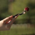 Headdress Red Rose Chinese Hair Stick Retro Handmade Flower Hair Forks Wooden with Tassel Hair Bun Hanfu Party. 