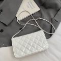 Crossbody Bag Pu Leather Mini Small Square Hand Bag with Chain And Stylish Lock for Women. 