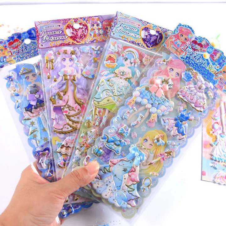 Shinle%20Double%20Layer%20Cartoon%203D%20Emed%20Princess%20Doll%20Magic%20Girl%20Scene%20Dress-Up%20Bubble%20Stickers%20-%20Image%202
