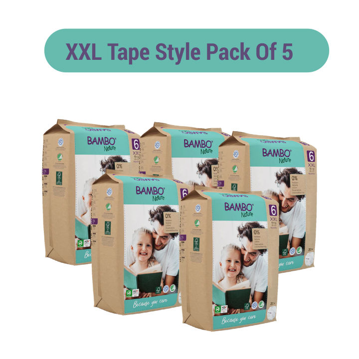 Bambo Nature Diapers size 6(XXL20 - Tape Style) Pack Of 5
