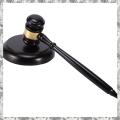 CGearuppt Wooden judge's gavel auction hammer with sound block for attorney judge auction handwork. 