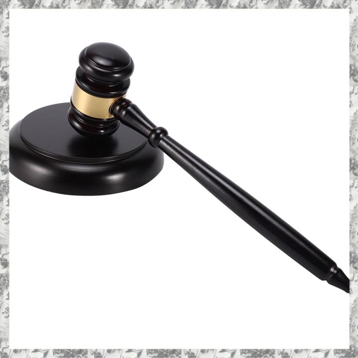 CGearuppt Wooden judge's gavel auction hammer with sound block for attorney judge auction handwork