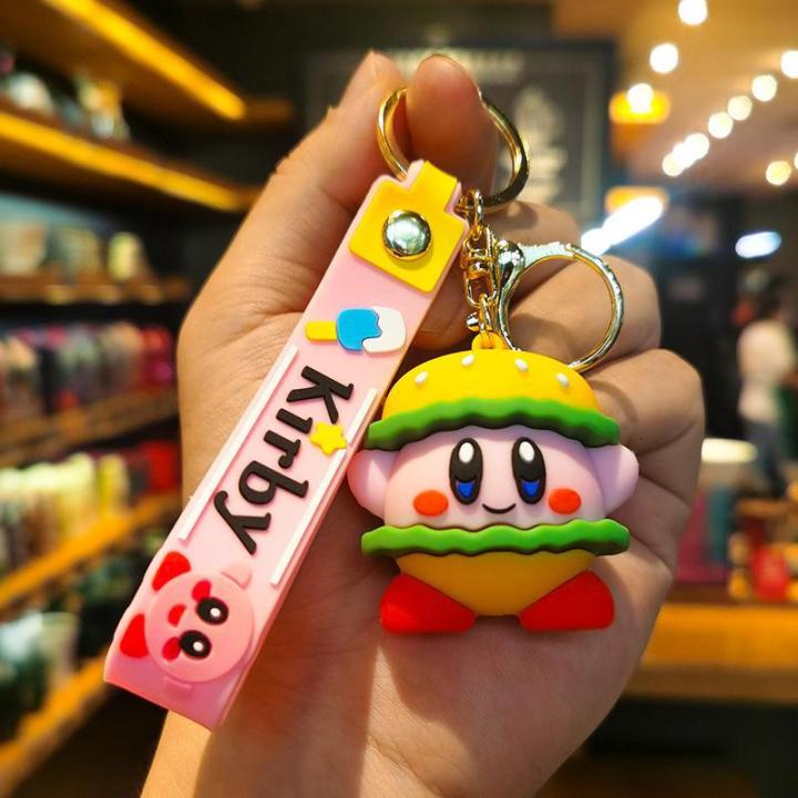 New Cartoon Waddle Dee Doo Game Sweet Pink Kirby Anime Pendant Kabi Keychain Children Birthday Gifts Women Car Bag Key Chain Girls