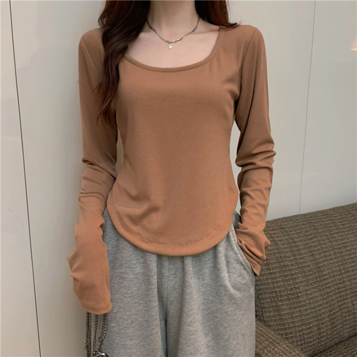 Long%20sleeve%20t-shirt%20women's%20spring%20and%20autumn%20new%20trendy%20ins%20irregular%20slim%20fit%20student%20casual%20crop%20top%20girl%20base%20shirt%20-%20Image%207
