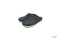 Handmade Charcoal Classic Wool Felt Slipper with Leather Sole. 