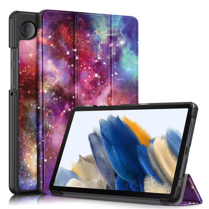 For Samsung Galaxy Tab A9 8.7inch X110 X115 Case Slim Tri-fold Smart Flip Cover Full Coverage Casing