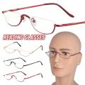 Flexible Portable Ultra Light Resin Spring Hinge Half Frame Reading Glasses +1.00~+4.0 Diopter Half Moon Reading Glasses Eyeglasses. 