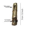 Wall Anchor Bolt Fastener Rust-Proof Metal Grip For Concrete (6 MM To 12 MM) Pack Of 2. 