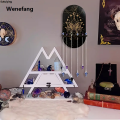Wenefang Sutuiying 1pc Crystal Shelf Display Wall Stand Wooden Holderrack Base Floating Fashion 2025 New Shelves Decorative Style Bohemian Hanging Stand Decoration. 