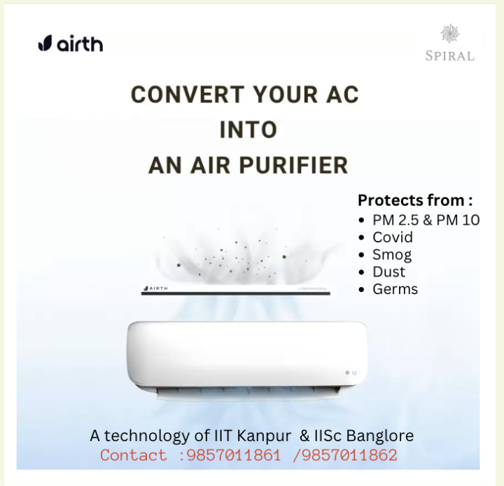 AIRTH Air Purifier For AC, Coated HEPA AC Filter, Proven Protection From PM2.5 PM10 Viruses and Allergies,