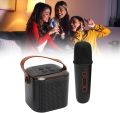 Mini Karaoke Bluetooth Speaker with Wireless Microphone, RGB Light, 6W Karaoke Speaker Supports Memory Card Playback, Covers Wide Range for Party. 