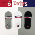 DISICHEN Fifty percent discount TB Men's Socks Breathable Fashion Luxury Brand Short Casual Summer Cotton Sports Cotton Socks Ankle Harajuku Grey Socks 1/6 Pair. 