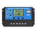 10A Solar Charge Controller, 12V/24V Solar Panel Battery Intelligent Regulator with Dual USB Port( Color May Vary). 
