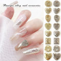 50Pcs Baroque Heart Nail Alloy Jewelry 3D Retro Punk Silver Perfume Bottle Mask Lamp Bulb Nail Art Charms DIY Manicure Decor. 