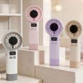 Compact 199 Wind Speeds Portable Hand Fan Rechargeable LED Digital Display Electric Eyelash Fan Adjustable Quiet Operation Mini Bladeless Personal Fan Travel. 