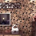 3D PVC Coated Embossed Wooden As Muda Design Washable Wallpaper. 
