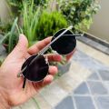 Best Quality Silver Frame Round Sunglasses For Men - Black | Fashion Silver Frame Round Sunglasses For Men. 