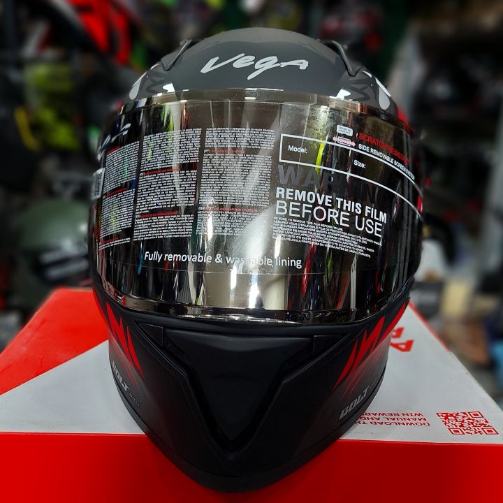Vega%20Bolt%20Bunny%20Dull%20Black%20Red%20Full%20Face%20Single%20Visor%20Helmet%20%7C%20VEGA%20DOT%20&%20ISI%20Certified%20Black/Red%20Protective%20Head%20Wear%20-%20Image%207